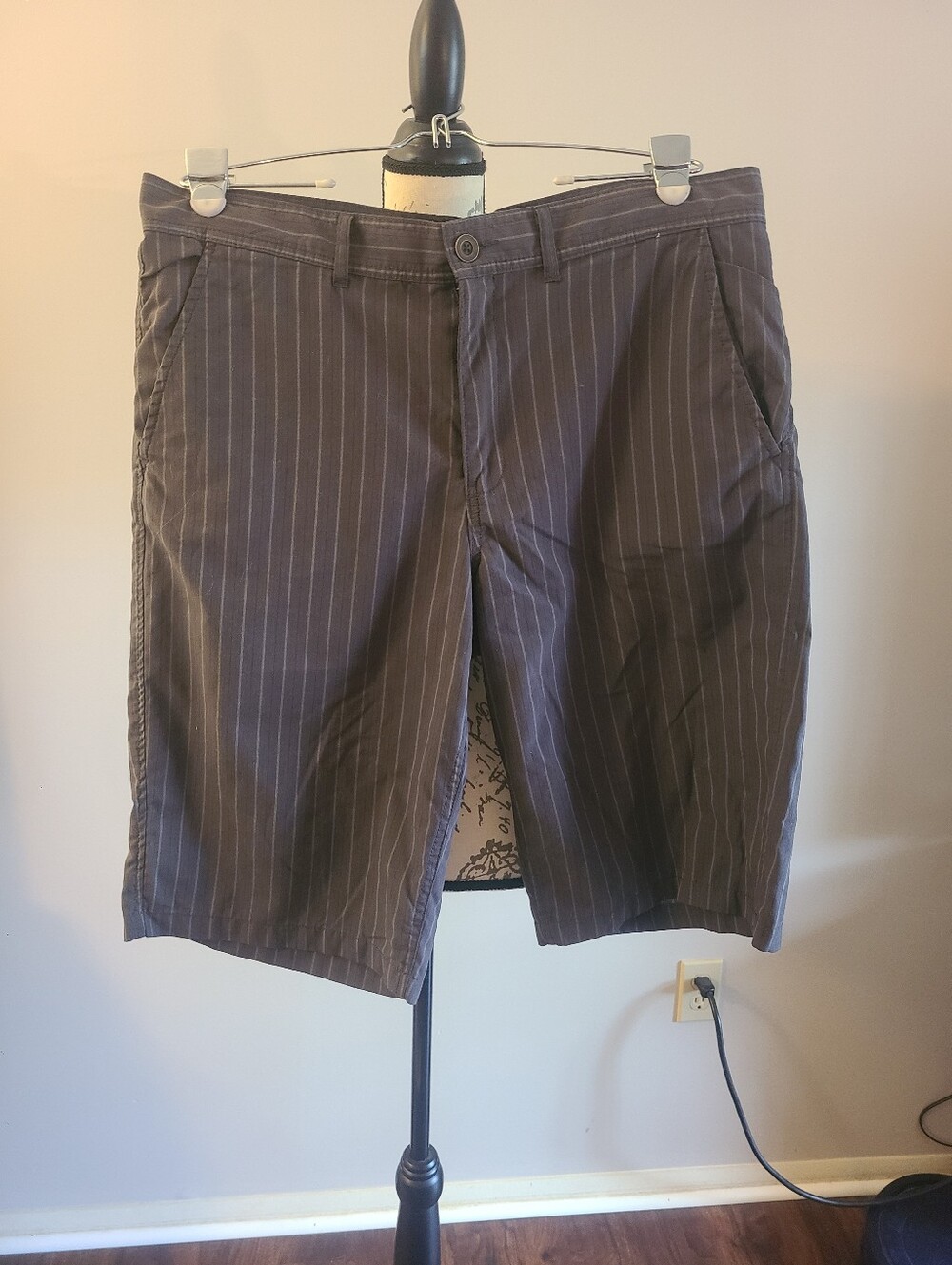 American Rag Men's Charcoal Pinstripe Flat-Front Shorts